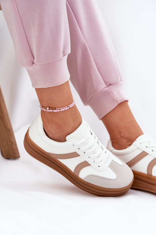 Chaussures modèle baskets Féminin avec une plateforme couleur blanche Tolianna