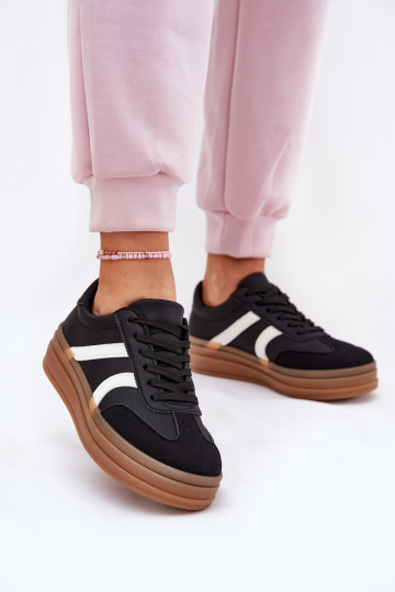 Chaussures modèle baskets Féminin avec une plateforme couleur noire Tolianna 2