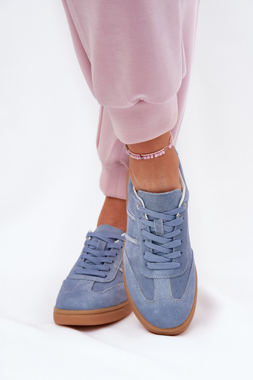 en daim Faible Chaussures modèle baskets Féminin couleur bleue Paliana