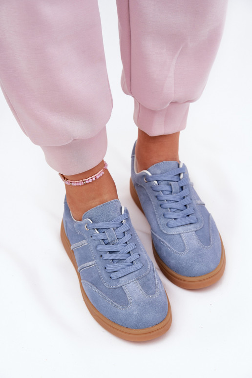 en daim Faible Chaussures modèle baskets Féminin couleur bleue Paliana