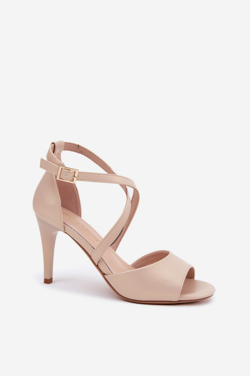 sandales à la mode avec des talons fins couleur dorée Loressa sandales à la mode avec des talons fins couleur dorée Loressa