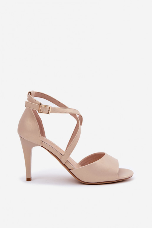 sandales à la mode avec des talons fins couleur dorée Loressa sandales à la mode avec des talons fins couleur dorée Loressa