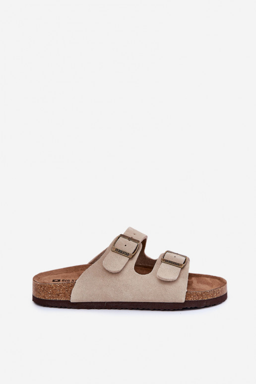 Chaussons femme en daim avec boucles Big Star RR274A391 beige Chaussons femme en daim avec boucles Big Star RR274A391 beige