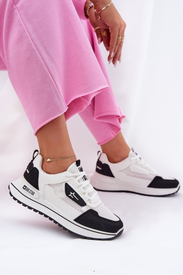 baskets Féminin avec une plateforme Big Star RR274A223 HI-POLY SYSTEM Blanc-couleur noire