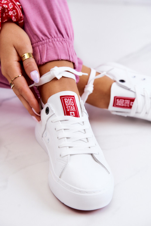 Peau Baskets Big Star JJ274212 Blanc-couleur rouge