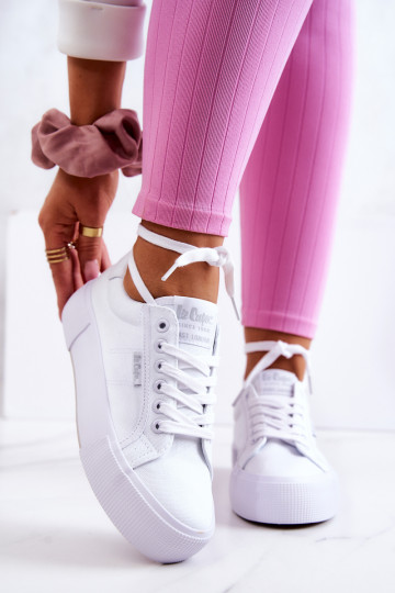 Baskets avec une plateforme Lee Cooper LCDANS-22-31-0884L couleur blanche