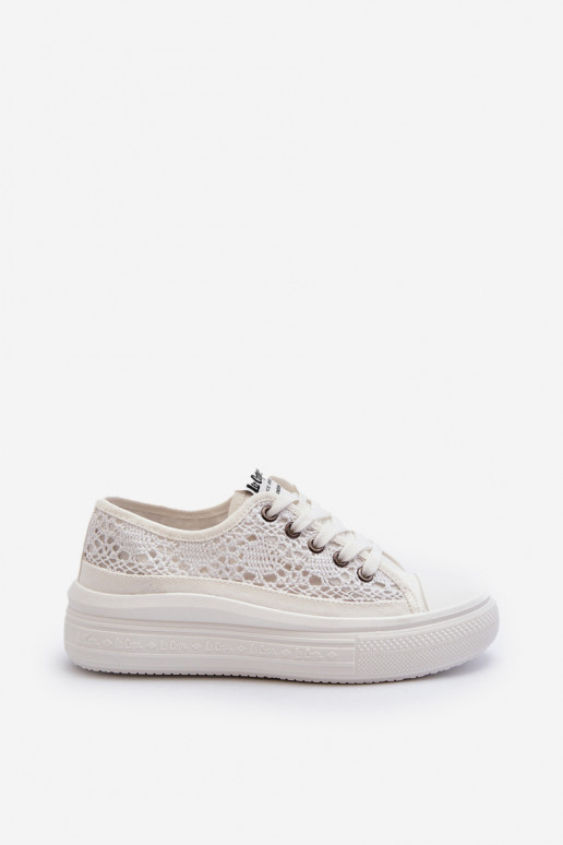 avec des motifs de dentelle Chaussures de loisirs Lee Cooper LCDANS-23-44-1617 couleur blanche