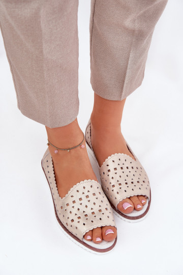 Peau Ballerines ajourées Z Odkrytymi Palcami S.Barski LR51-922 beige 2