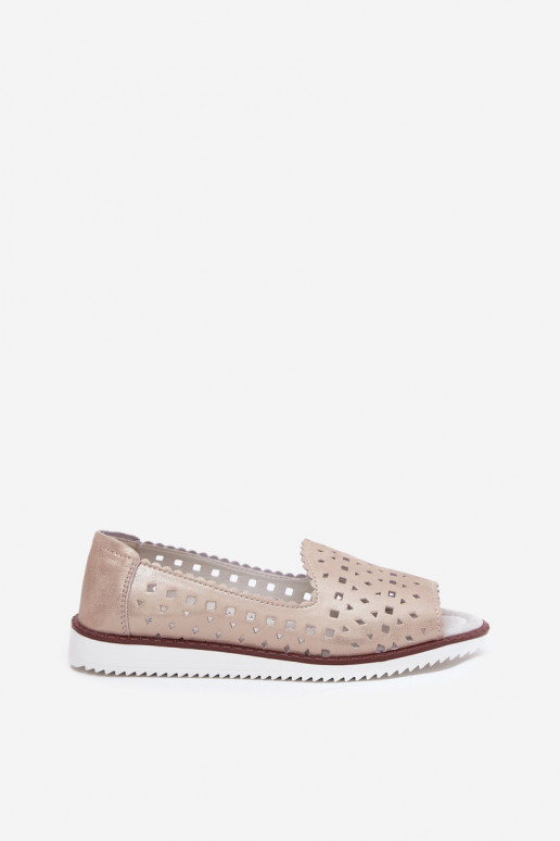 Peau Ballerines ajourées Z Odkrytymi Palcami S.Barski LR51-922 beige