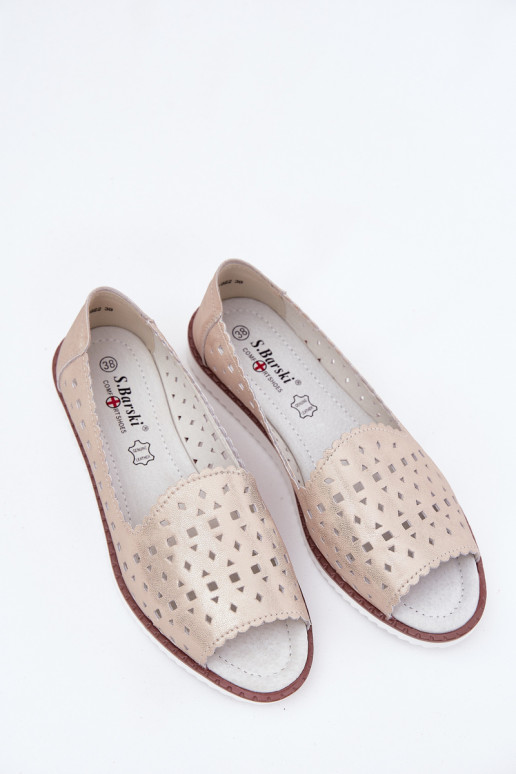Peau Ballerines ajourées Z Odkrytymi Palcami S.Barski LR51-922 beige