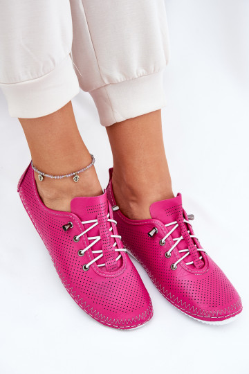 Chaussures en cuir roses pour femmes Artiker 54C0830