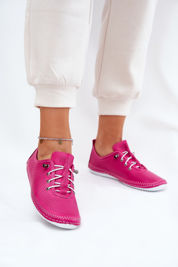 Chaussures en cuir roses pour femmes Artiker 54C0830 2