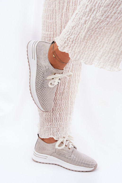 Peau  chaussures Féminin avec une plateforme Artiker 56C2113 beige-couleur dorée Peau  chaussures Féminin avec une plateforme Artiker 56C2113 beige-couleur dorée