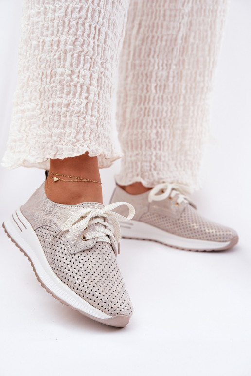 Peau  chaussures Féminin avec une plateforme Artiker 56C2113 beige-couleur dorée Peau  chaussures Féminin avec une plateforme Artiker 56C2113 beige-couleur dorée