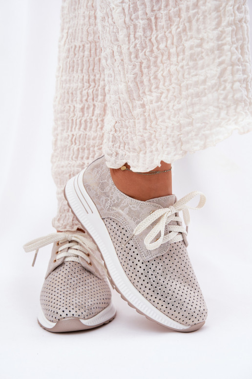 Peau  chaussures Féminin avec une plateforme Artiker 56C2113 beige-couleur dorée Peau  chaussures Féminin avec une plateforme Artiker 56C2113 beige-couleur dorée