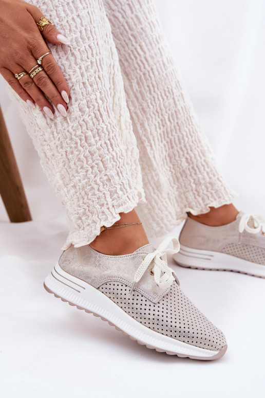 Peau  chaussures Féminin avec une plateforme Artiker 56C2113 beige-couleur dorée Peau  chaussures Féminin avec une plateforme Artiker 56C2113 beige-couleur dorée