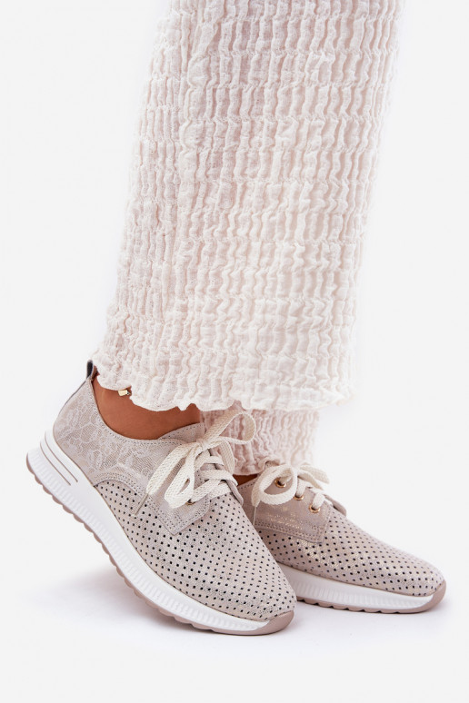 Peau  chaussures Féminin avec une plateforme Artiker 56C2113 beige-couleur dorée Peau  chaussures Féminin avec une plateforme Artiker 56C2113 beige-couleur dorée