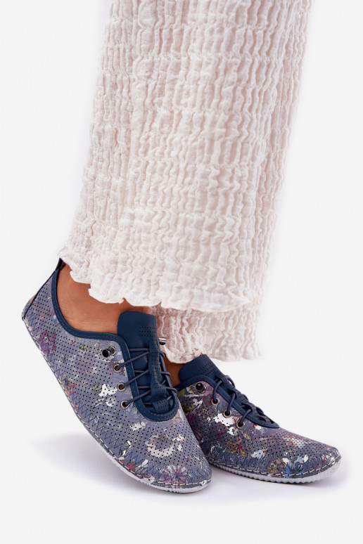 chaussures Féminin Fabriqué en cuir naturel À motifs Artiker 56C2691 couleur bleue