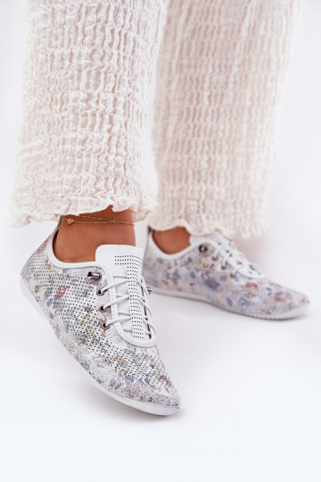 chaussures Féminin Fabriqué en cuir naturel À motifs Artiker 56C2688 couleur blanche 2