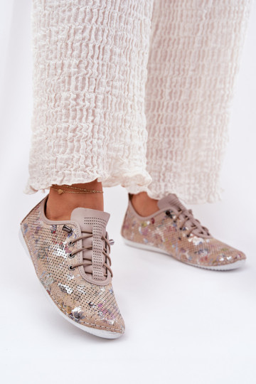 chaussures Féminin Fabriqué en cuir naturel À motifs Artiker 56C2689 beige