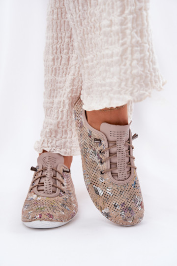 chaussures Féminin Fabriqué en cuir naturel À motifs Artiker 56C2689 beige 2