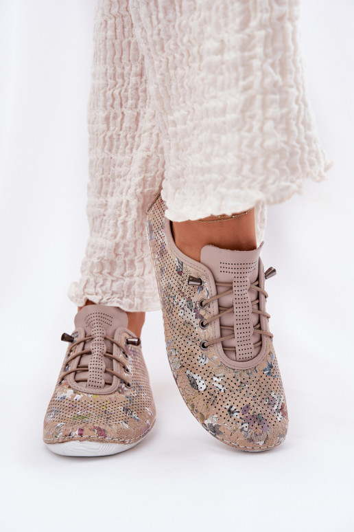 chaussures Féminin Fabriqué en cuir naturel À motifs Artiker 56C2689 beige