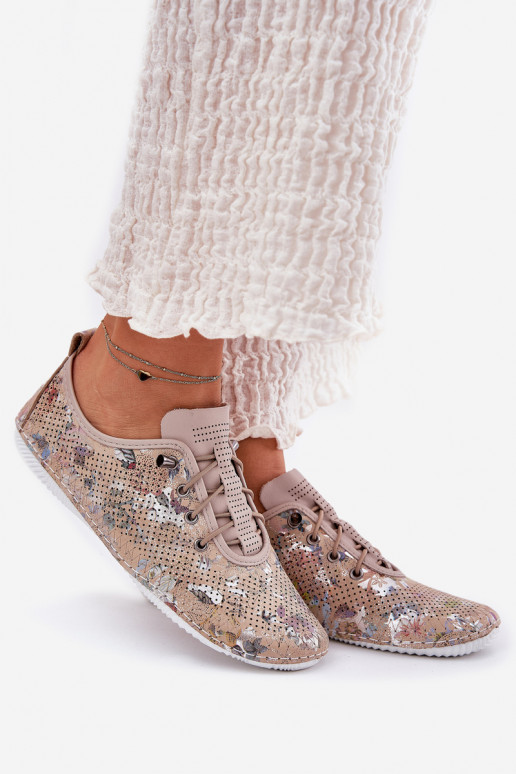 chaussures Féminin Fabriqué en cuir naturel À motifs Artiker 56C2689 beige