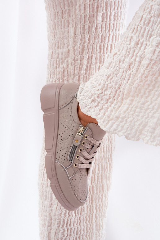 Peau baskets Chaussures modèle baskets avec une plateforme avec fermetures éclair Vinceza 88019 beige Peau baskets Chaussures modèle baskets avec une plateforme avec fermetures éclair Vinceza 88019 beige