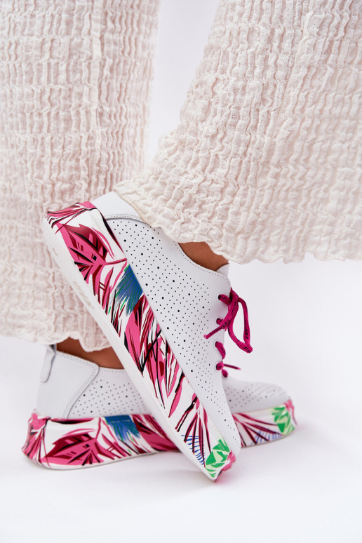 Peau Chaussures modèle baskets Féminin Activé À motifsj Platformie Vinceza 88017 couleur blanche