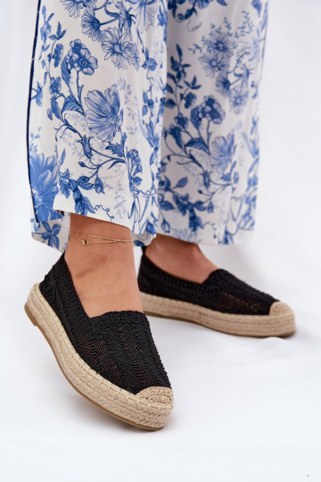Espadrilles noires avec plateforme Vinceza 17392