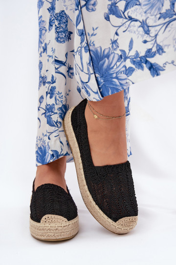 Espadrilles noires avec plateforme Vinceza 17392 2