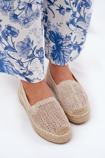 Espadrilles couleur sable avec plateforme Vinceza 17392