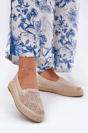 Espadrilles couleur sable avec plateforme Vinceza 17392 2