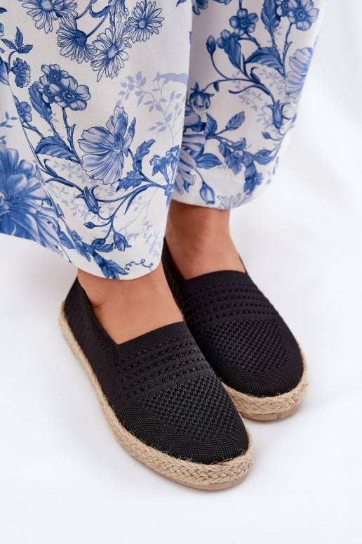 Féminin espadrilles Avec tresse Vinceza 13624 couleur noire