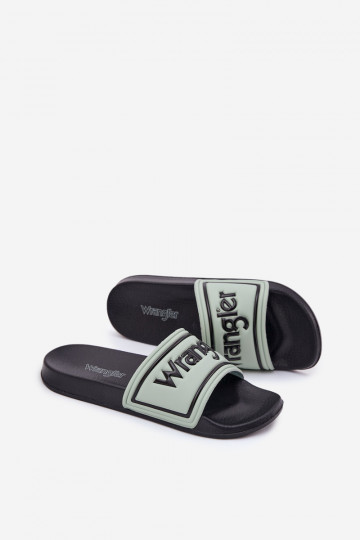 Chaussons pour hommes vert clair Wrangler Averell Slider Men Loin 20251042.52D