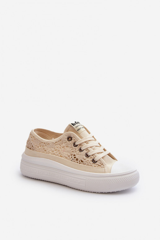 avec des motifs de dentelle Chaussures de loisirs Lee Cooper LCDANS-23-44-1620 beige