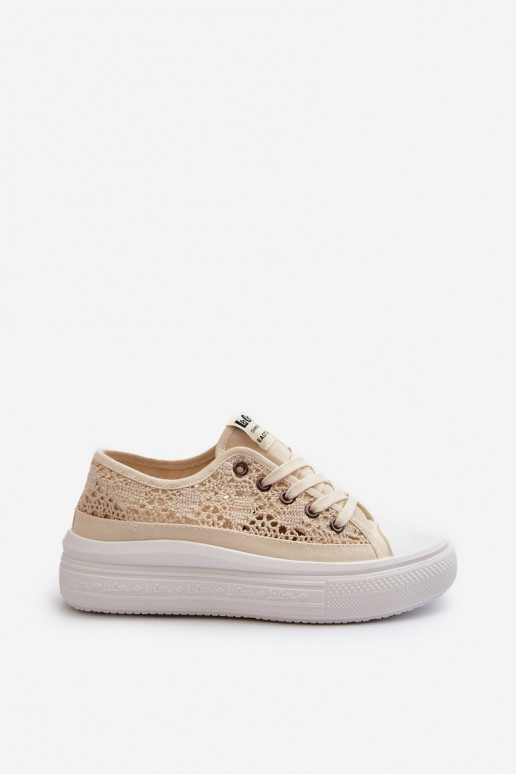 avec des motifs de dentelle Chaussures de loisirs Lee Cooper LCDANS-23-44-1620 beige