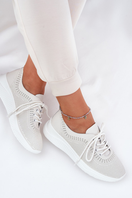 Peau baskets Féminin Vinceza 41472 couleur blanche