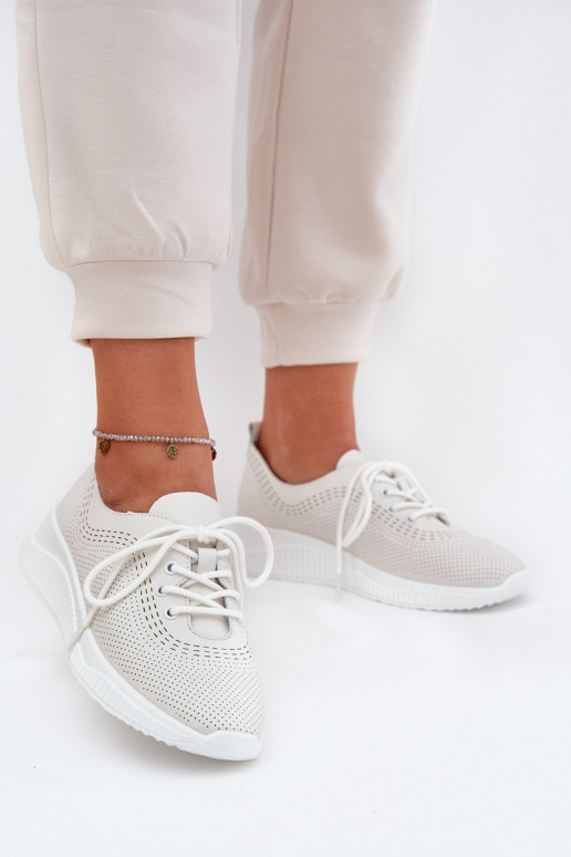 Peau baskets Féminin Vinceza 41472 couleur blanche