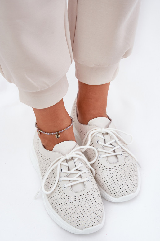 Peau baskets Féminin Vinceza 41472 couleur blanche