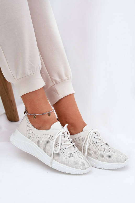 Peau baskets Féminin Vinceza 41472 couleur blanche