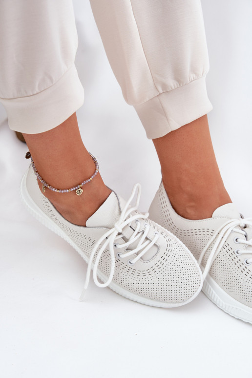 Peau baskets Féminin Vinceza 41472 couleur blanche