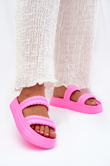 Pantoufles légères  Pantoufles pour femmes avec une plateforme S.Barski ZK51-001 couleur rose 2