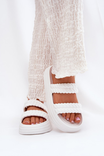 Chaussons légers blancs pour femmes avec plateforme S.Barski ZK51-001