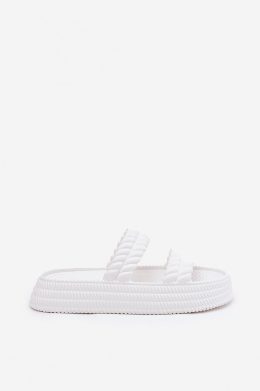 Pantoufles légères  Pantoufles pour femmes avec une plateforme S.Barski ZK51-001 couleur blanche Pantoufles légères  Pantoufles pour femmes avec une plateforme S.Barski ZK51-001 couleur blanche