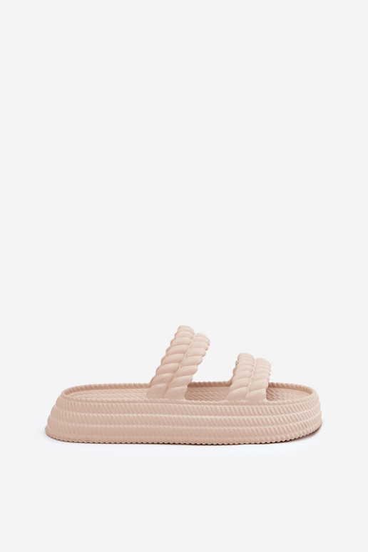 Pantoufles légères  Pantoufles pour femmes avec une plateforme S.Barski ZK51-001 beige Pantoufles légères  Pantoufles pour femmes avec une plateforme S.Barski ZK51-001 beige