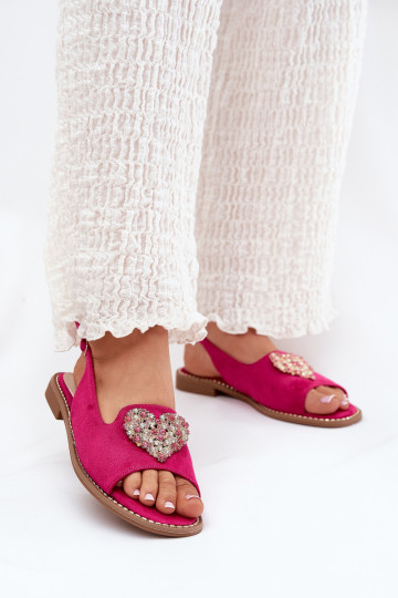 Sandales pour femmes Avec des décorations avec des coeursm S.Barski KV27-018 couleur rose 2