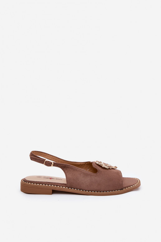 Sandales pour femmes Avec des décorations avec des coeursm S.Barski KV27-018 beige