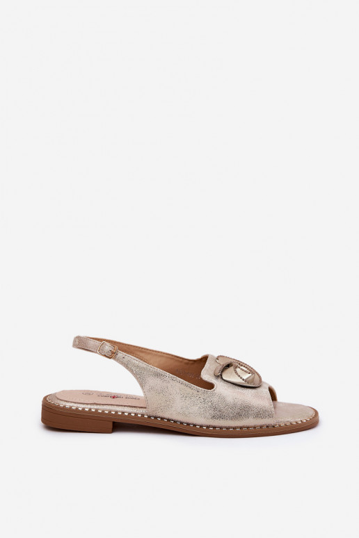 avec éclat Sandales pour femmes avec des ornements S.Barski KV51-006 couleur dorée avec éclat Sandales pour femmes avec des ornements S.Barski KV51-006 couleur dorée