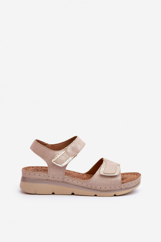 Sandales pour femmes avec attaches adhésives beige Risanni